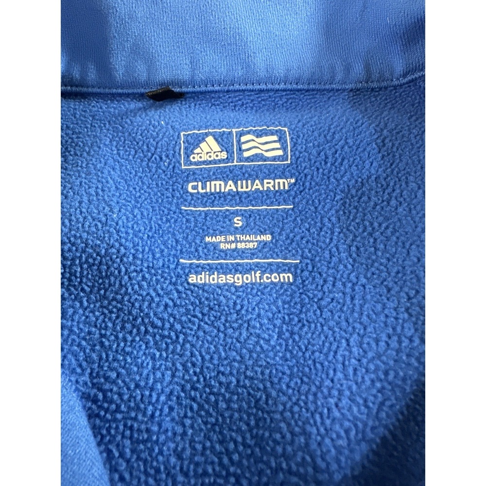 Adidas Jacket Pullover Men's Small S Quarter Zip Climawarm Fleece Blue Gray - Picture 6 of 14